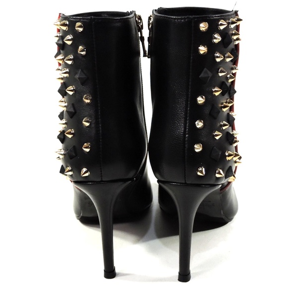 ALESSANDRO DI MARIA 🇮🇹 WOMEN BLACK LEATHER FASHION BOOTIE - Picture 7 of 8